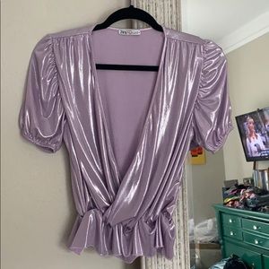Zara purple shiny top